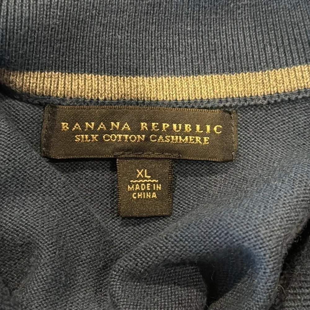 Banana Republic Men’s Extra Large Collared 1/4 Zip Up Silk Cashmere Long Sleeve